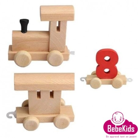 jouets jeux Tunisie Train chiffres PM en bois - Véhicules - 29 TND - BebeKids