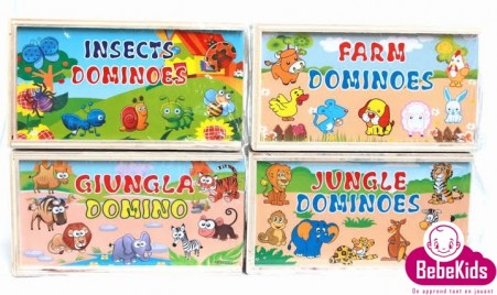 jouets jeux Tunisie Dominos insectes en bois - 1an-3ans - 12 TND - BebeKids