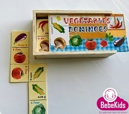 jouets jeux Tunisie Dominos légumes en bois - 1an-3ans - 12 TND - BebeKids