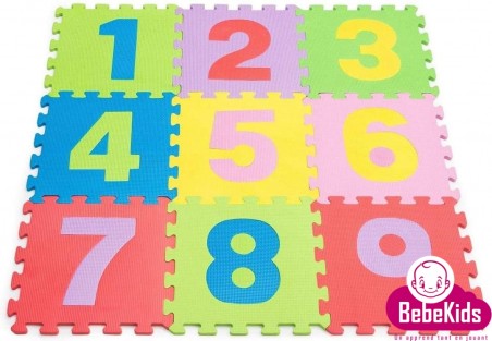 jouets jeux Tunisie Tapis puzzles chiffres en mousse 10 pieces - 1an-3ans - 29 TND - BebeKids