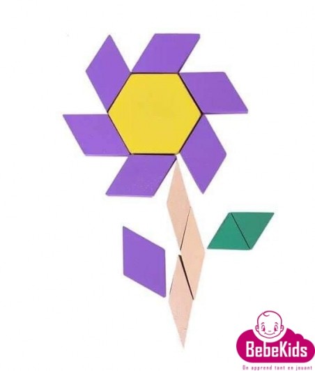 jouets jeux Tunisie Coffret tangram 60 pièces en bois - 1an-3ans - 22 TND - BebeKids