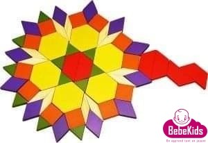 jouets jeux Tunisie Packet tangram 60 pièces en bois - 1an-3ans - 29 TND - BebeKids