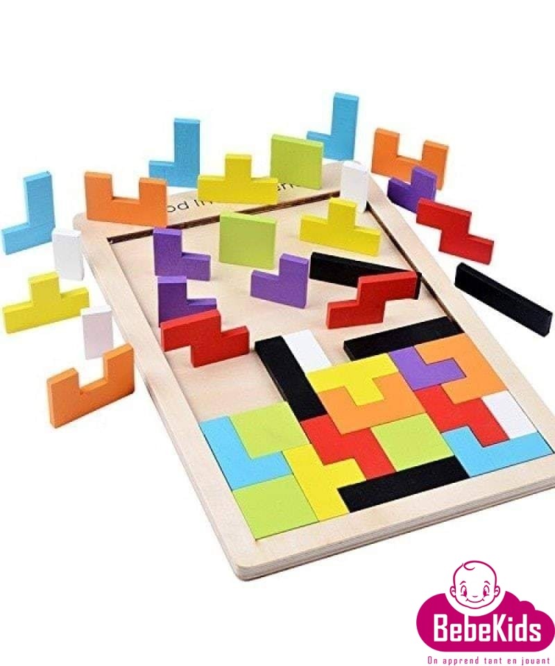 jouets jeux Tunisie Tetris en bois - 3ans-6ans - 29 TND - BebeKids