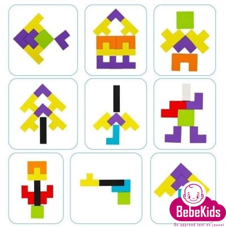 jouets jeux Tunisie Tetris en bois - 3ans-6ans - 29 TND - BebeKids